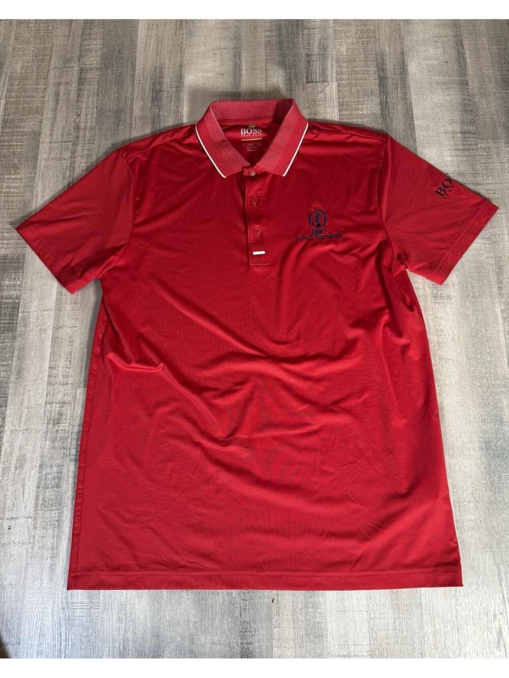 The 148th Open Royal Portrush x Hugo Boss Performance Tech Red Polo Size Large
